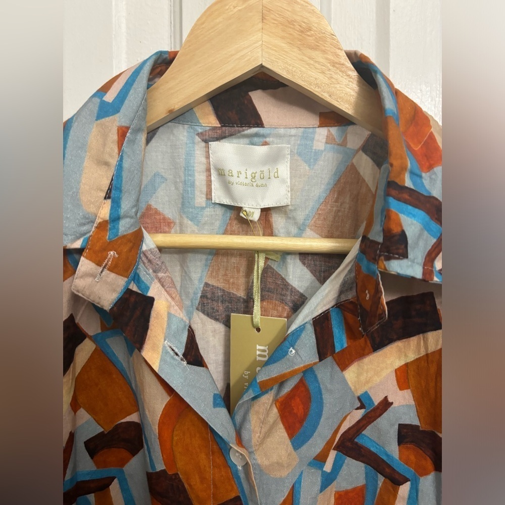 Marigold by Victoria Dunn Hurley City Scape Geometric Midi Dress Size Medium - Picture 5 of 11